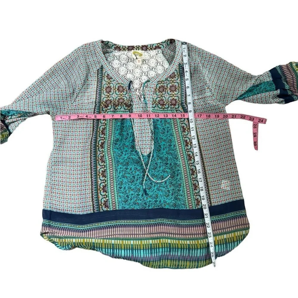 fig & flower Bohemian peasant top Anthropologie Sz M EUC - Picture 6 of 8